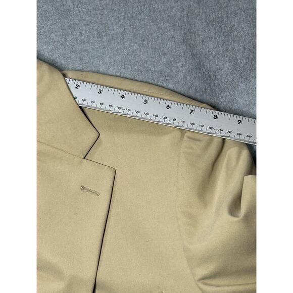Alan Flusser Blazer Mens 40L Long Silk Cotton Blend Suit Jacket Beige Sport Coat - Picture 9 of 14